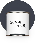 Möbelfarbe Schiefer, Holzlack in seidenmattem Anthrazit, zum Möbel streichen im Industrial Design