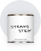 Möbelfarbe Strandstein, seidenmatter Holzlack in lichtgrau zum Streichen im Skandi Stil für skandinavische Wohnideen