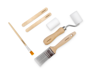 Pinselsets, Lasursets und Streichwerkzeug für DIY-Möbel und Möbel-Upcycling mit Holzlack, Lasur oder Kreidefarbe.