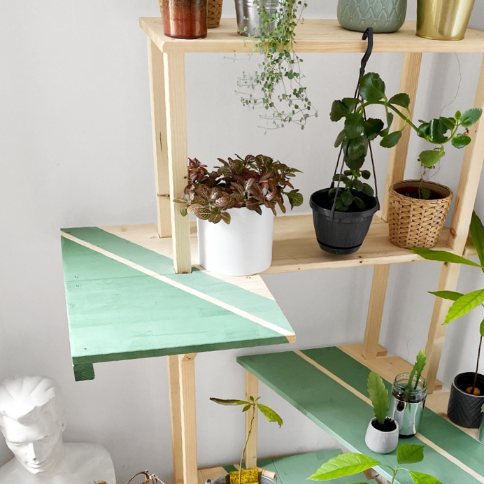 Pflanzregal selber bauen und heimwerken für Anfänger mit Möbelfarben und DIY-Ideen für Wohnzimmer oder Küche